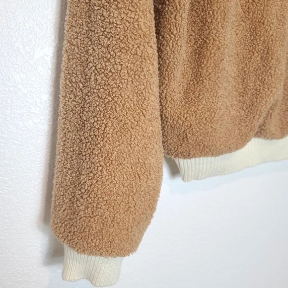 Anthropologie Dolan Left Coast Sherpa Oversized Collar Quarter Zip Sweat… - Picture 12 of 14